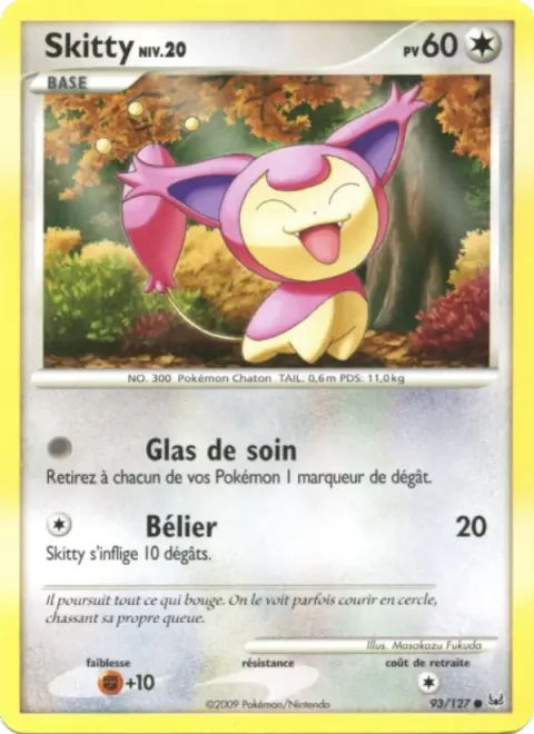 Carte Pokémon Skitty 093/127, extension Platine