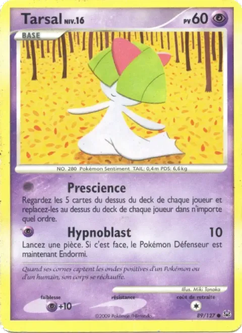 Carte Pokémon Tarsal 089/127, extension Platine