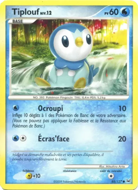 Carte Pokémon Tiplouf 085/127, extension Platine