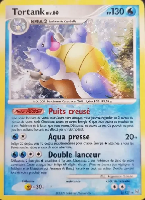 Carte Pokémon Tortank 002/127, extension Platine