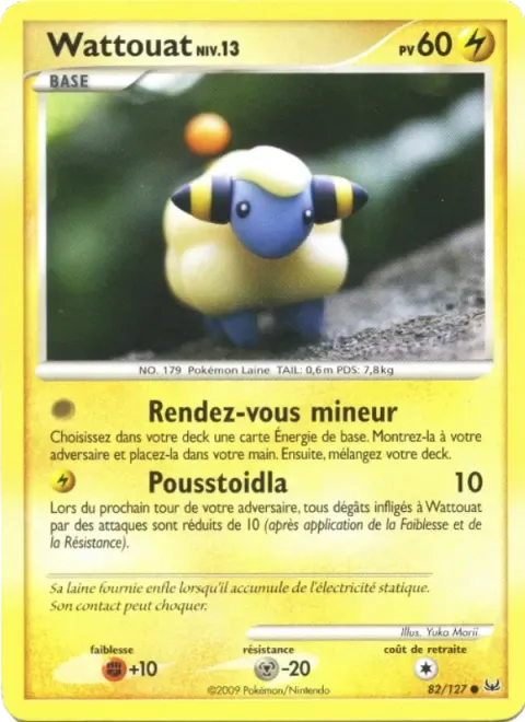 Carte Pokémon Wattouat 082/127, extension Platine