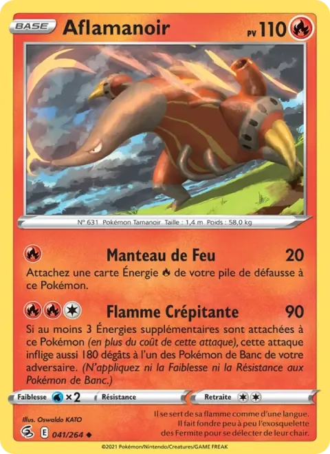Carte Pokémon Aflamanoir 041/264, extension Poing de Fusion
