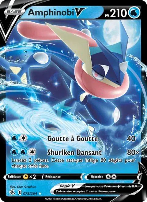 Carte Pokémon Amphinobi V 073/264, extension Poing de Fusion