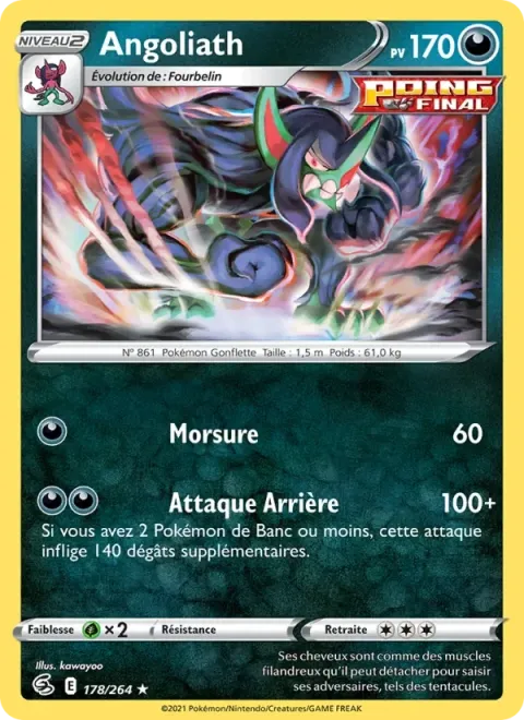 Carte Pokémon Angoliath 178/264, extension Poing de Fusion