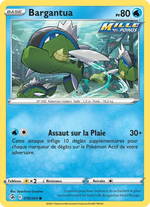 Carte Pokémon Bargantua 070/264, extension Poing de Fusion