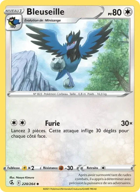 Carte Pokémon Bleuseille 220/264, extension Poing de Fusion