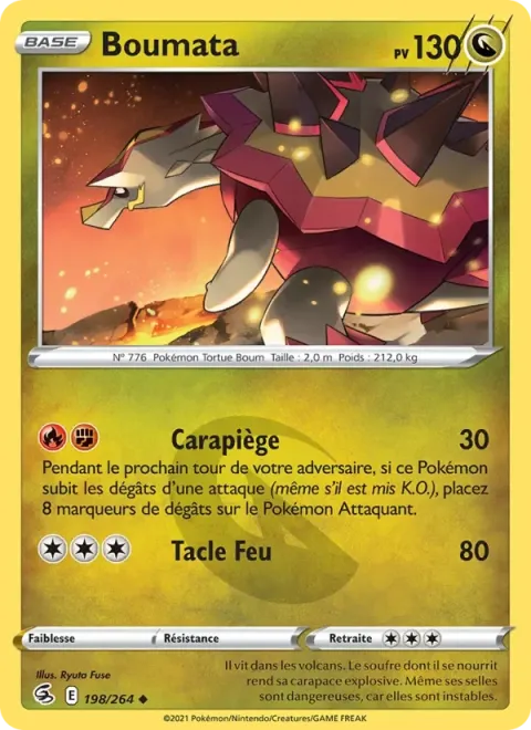 Carte Pokémon Boumata 198/264, extension Poing de Fusion
