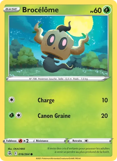 Carte Pokémon Brocélôme 016/264, extension Poing de Fusion