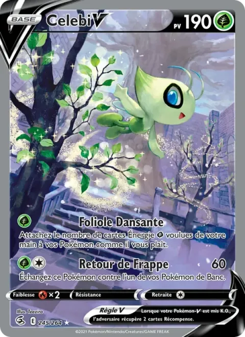 Carte Pokémon Celebi V 245/264, extension Poing de Fusion