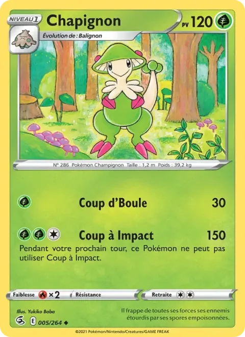 Carte Pokémon Chapignon 005/264, extension Poing de Fusion