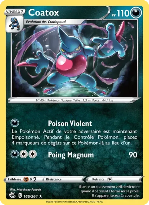 Carte Pokémon Coatox 166/264, extension Poing de Fusion