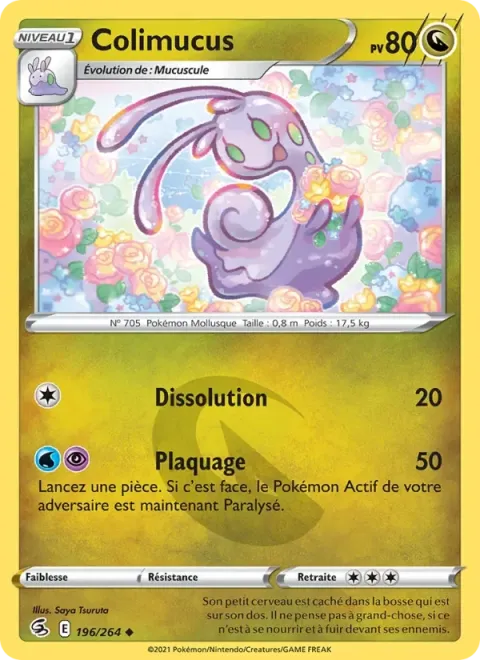 Carte Pokémon Colimucus 196/264, extension Poing de Fusion