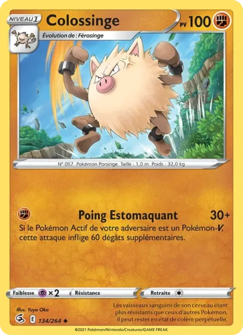 Carte Pokémon Colossinge 134/264, extension Poing de Fusion