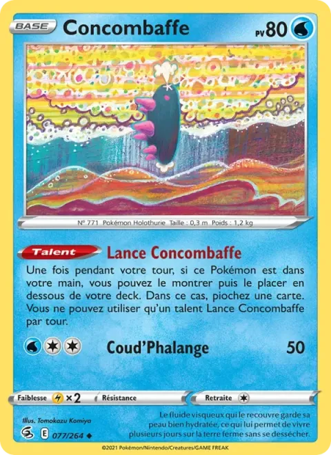Carte Pokémon Concombaffe 077/264, extension Poing de Fusion