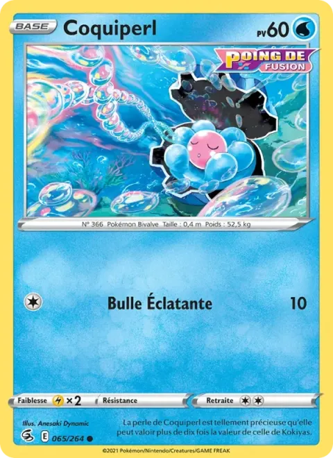 Carte Pokémon Coquiperl 065/264, extension Poing de Fusion