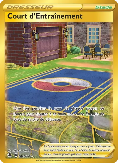 Carte Pokémon Court d’Entraînement 282/264, extension Poing de Fusion
