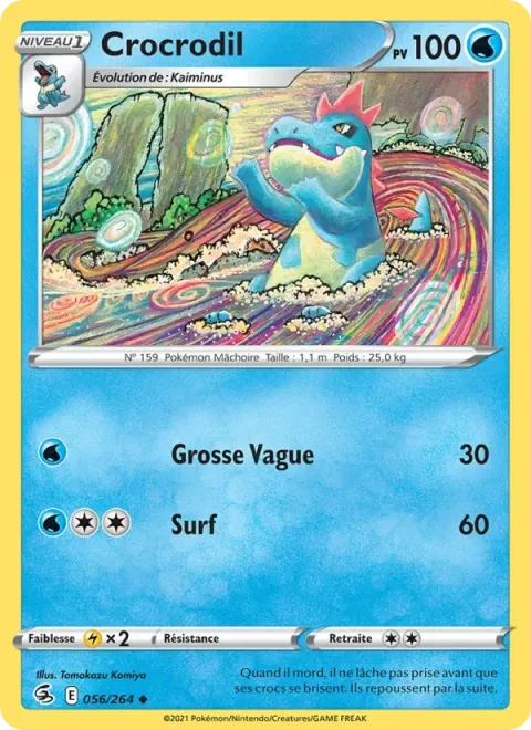 Carte Pokémon Crocrodil 056/264, extension Poing de Fusion