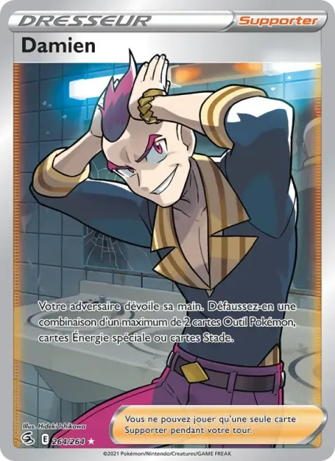 Carte Pokémon Damien 264/264, extension Poing de Fusion