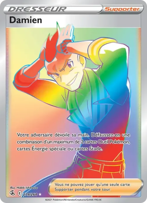 Carte Pokémon Damien 279/264, extension Poing de Fusion
