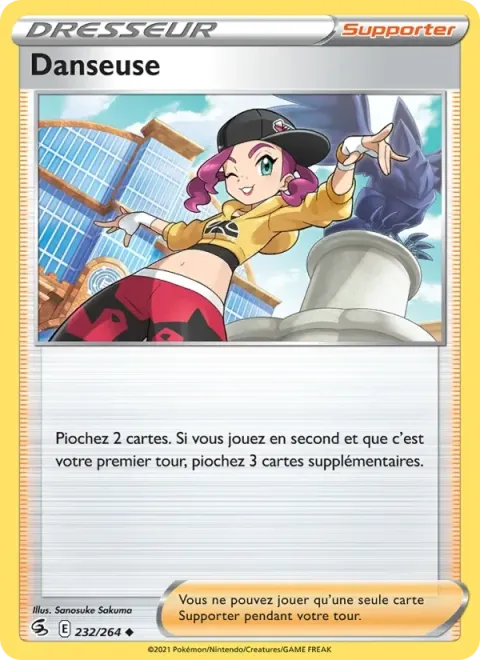 Carte Pokémon Danseuse 232/264, extension Poing de Fusion