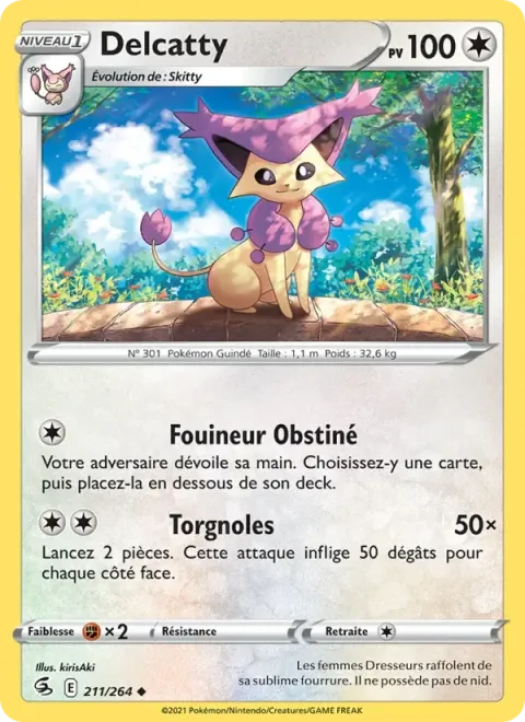Carte Pokémon Delcatty 211/264, extension Poing de Fusion