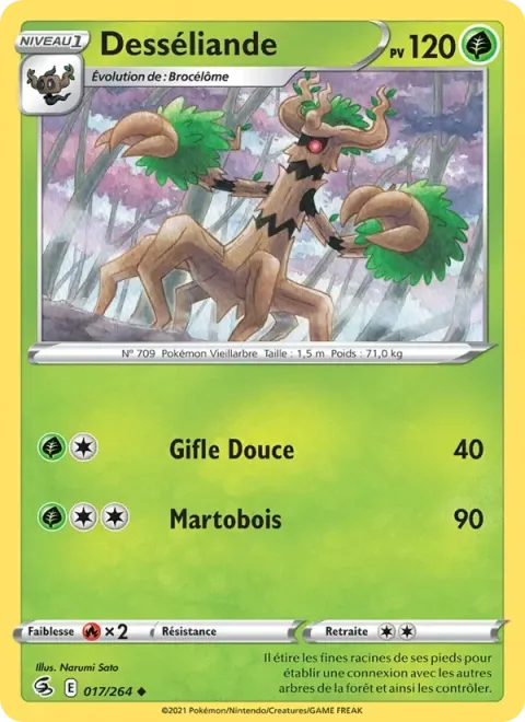 Carte Pokémon Desséliande 017/264, extension Poing de Fusion