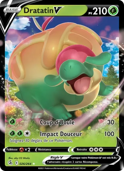 Carte Pokémon Dratatin V 026/264, extension Poing de Fusion