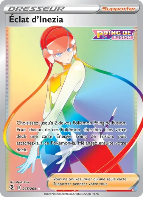 Carte Pokémon Éclat d’Inezia 275/264, extension Poing de Fusion