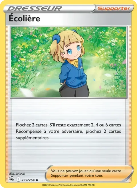 Carte Pokémon Écolière 239/264, extension Poing de Fusion