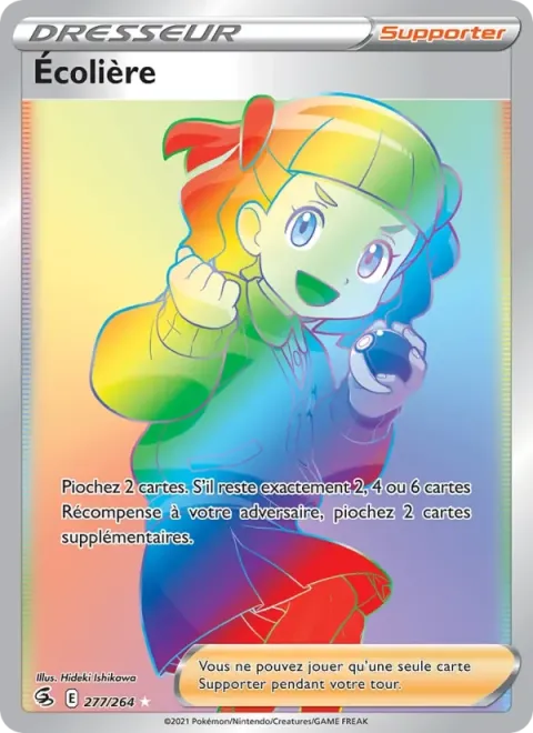 Carte Pokémon Écolière 277/264, extension Poing de Fusion