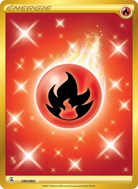 Carte Pokémon Énergie Feu 284/264, extension Poing de Fusion