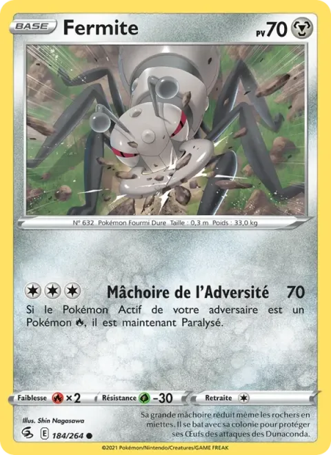 Carte Pokémon Fermite 184/264, extension Poing de Fusion