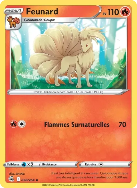 Carte Pokémon Feunard 030/264, extension Poing de Fusion