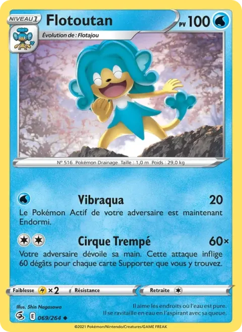 Carte Pokémon Flotoutan 069/264, extension Poing de Fusion