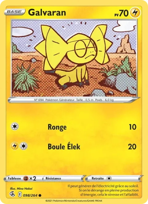 Carte Pokémon Galvaran 098/264, extension Poing de Fusion