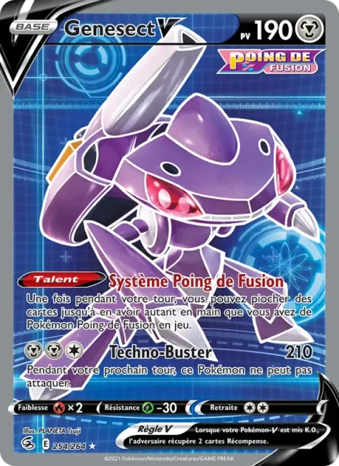 Carte Pokémon Genesect V 254/264, extension Poing de Fusion