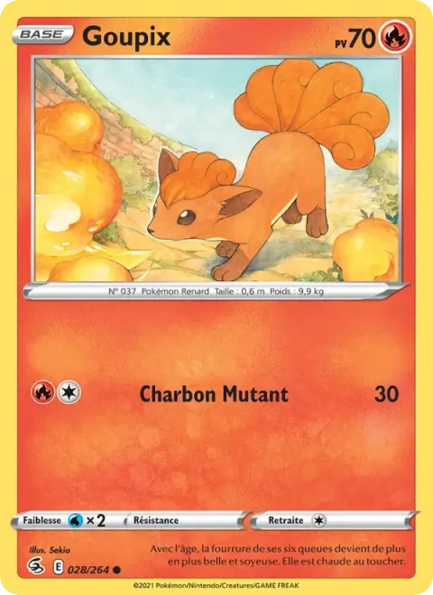 Carte Pokémon Goupix 028/264, extension Poing de Fusion