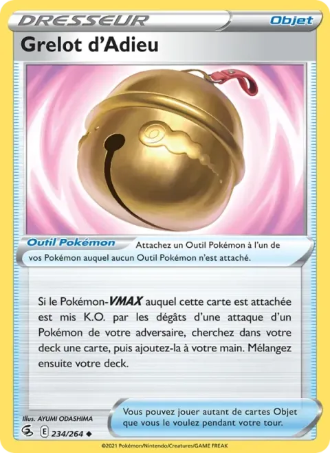 Carte Pokémon Grelot d’Adieu 234/264, extension Poing de Fusion