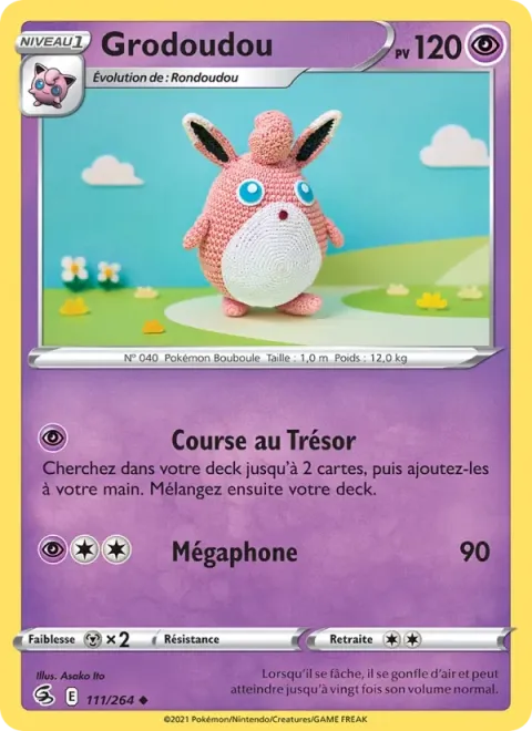 Carte Pokémon Grodoudou 111/264, extension Poing de Fusion