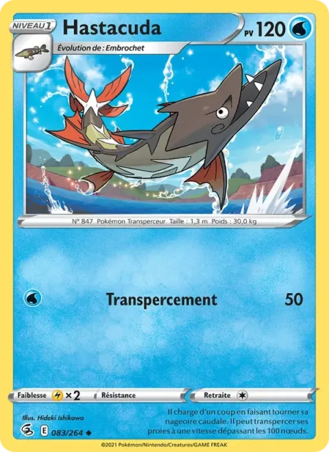 Carte Pokémon Hastacuda 083/264, extension Poing de Fusion