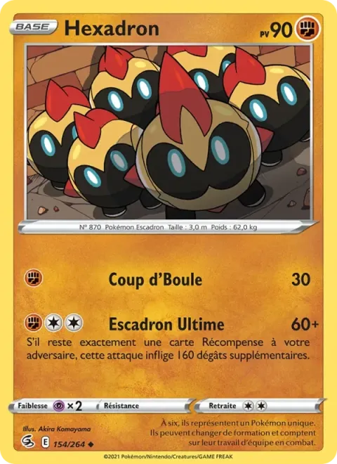 Carte Pokémon Hexadron 154/264, extension Poing de Fusion