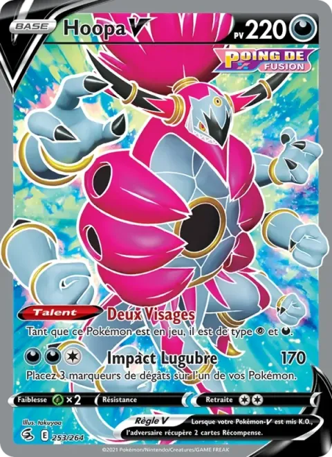 Carte Pokémon Hoopa V 253/264, extension Poing de Fusion