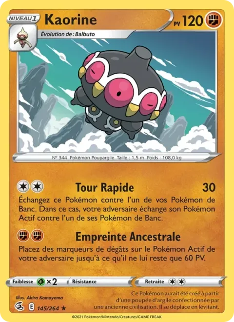 Carte Pokémon Kaorine 145/264, extension Poing de Fusion