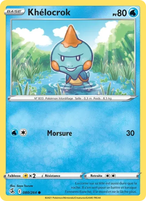 Carte Pokémon Khélocrok 080/264, extension Poing de Fusion