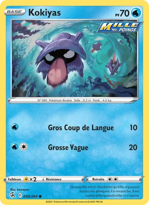 Carte Pokémon Kokiyas 050/264, extension Poing de Fusion