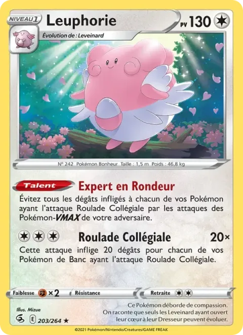 Carte Pokémon Leuphorie 203/264, extension Poing de Fusion