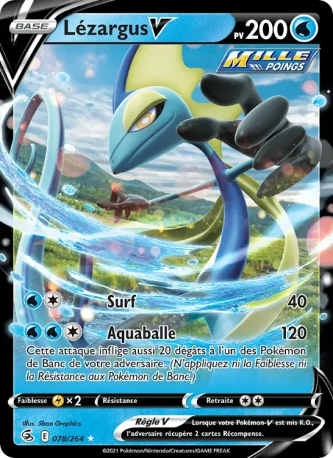 Carte Pokémon Lézargus V 078/264, extension Poing de Fusion