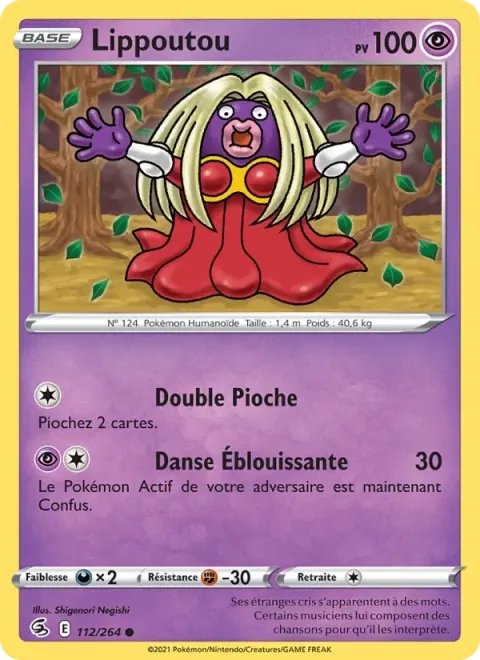 Carte Pokémon Lippoutou 112/264, extension Poing de Fusion