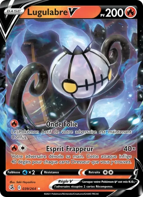 Carte Pokémon Lugulabre V 039/264, extension Poing de Fusion