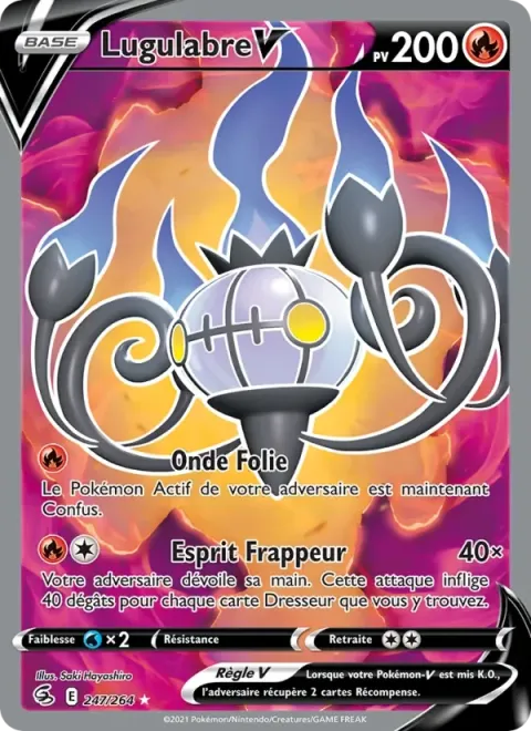 Carte Pokémon Lugulabre V 247/264, extension Poing de Fusion